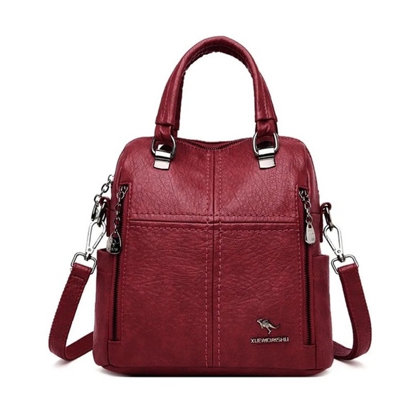 Red Multifunction Shoulder Bag - Picture 1 of 9